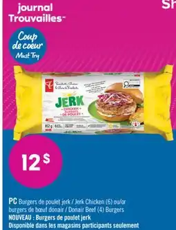 Pharmaprix PC Burgers Jerk Chicken (6) or Donair Beef (4) Burgers offer