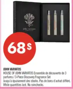 Pharmaprix JOHN VARVATOS HOUSE OF JOHN VARVATOS 3-Piece Discovery Fragrance Set offer
