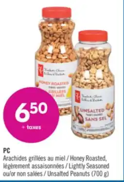 Pharmaprix PC Honey Roasted, Lightly Seasoned or Unsalted Peanuts (700 g) offer