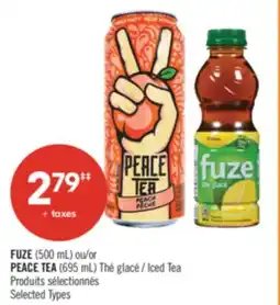 Pharmaprix FUZE (500 mL) or PEACE TEA (695 mL) Iced Tea offer