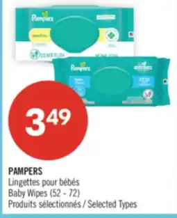 Pharmaprix PAMPERS Baby Wipes offer
