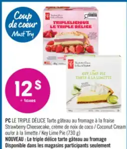 Pharmaprix PC LE TRIPLE DÉLICE Strawberry Cheesecake 730g Coconut Cream 730g Key Lime Pie offer