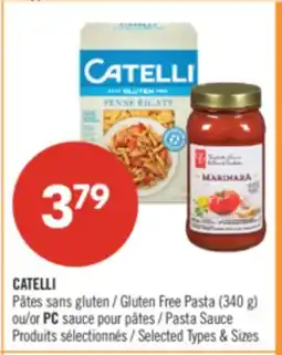 Pharmaprix CATELLI Pâtes Gluten Free Pasta (340 g) or Pasta Sauce offer