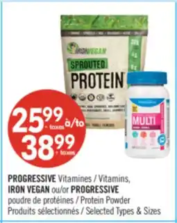 Pharmaprix PROGRESSIVE Vitamins, IRON VEGAN or PROGRESSIVE Protein Powder offer