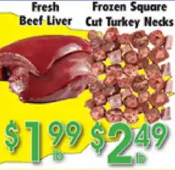 Danforth Food Market Fresh Beef Liver Frozen Square Cut Turkey Necks offer