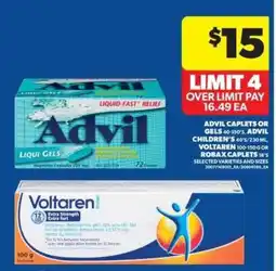 Real Canadian Superstore Advil Caplets or Gels, Advil Children's, Voltaren, Robax Caplets offer