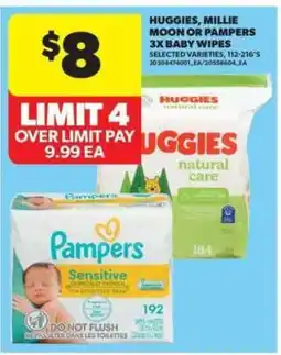 Real Canadian Superstore Huggies, Millie Moon or Pampers 3x Baby Wipes offer