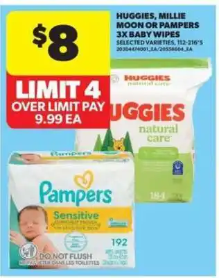 Real Canadian Superstore Huggies, Millie Moon or Pampers 3x Baby Wipes offer