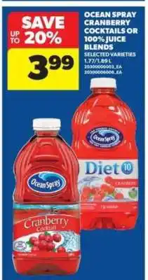 Real Canadian Superstore Ocean Spray Cranberry Cocktails or 100% Juice Blends offer