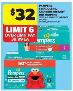 Real Canadian Superstore Pampers Swaddlers, Cruisers or Baby-Dry Diapers offer