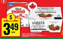 Food Basics Siggi's Skyr Yogurt / Iögo Nano Grab & Go Yogurt offer