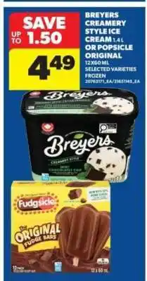 Real Canadian Superstore Breyers Creamery Style Ice Cream or Popsicle Original offer