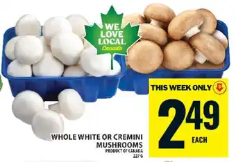 Food Basics WHOLE WHITE OR CREMINI MUSHROOMS offer