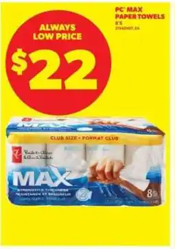 Real Canadian Superstore PC MAX PAPER TOWELS offer