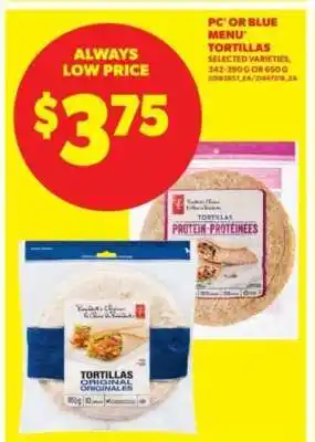 Real Canadian Superstore PC or Blue Menu Tortillas offer