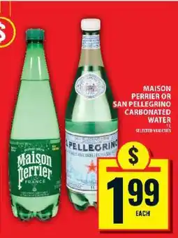 Food Basics Maison Perrier or San Pellegrino Carbonated Water offer