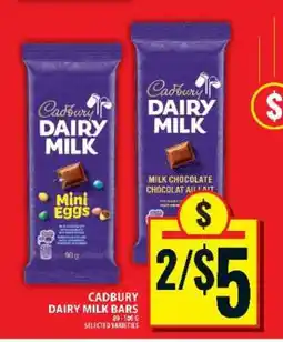 Food Basics CADBURY DAIRY MILK BARS offer