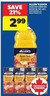 Real Canadian Superstore Allen's Juice offer