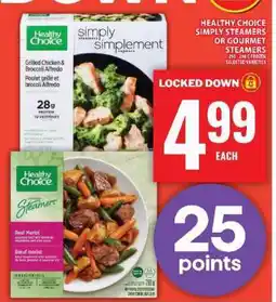 Food Basics Healthy Choice Simply Steamers or Gourmet Steamers offer