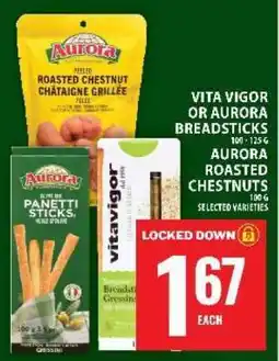 Food Basics Vita Vigor or Aurora Breadsticks / Aurora Roasted Chestnuts offer