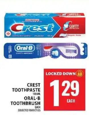 Food Basics Crest Toothpaste / Oral-B Toothbrush offer