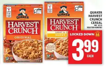 Food Basics QUAKER HARVEST CRUNCH CEREAL offer