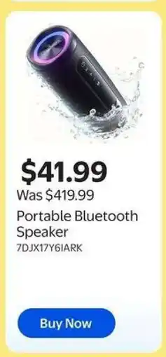 Walmart Portable Bluetooth Speaker offer