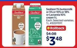 Walmart Sealtest Buttermilk or Cream offer