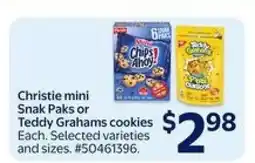 Walmart Christie mini Snak Paks or Teddy Grahams cookies offer
