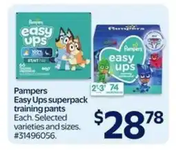 Walmart Pampers Easy Ups Superpack offer