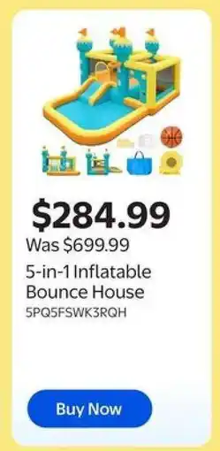 Walmart 5-in-1 Inflatable Bounce House offer