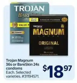 Walmart Trojan Magnum 36s or BareSkin 24s condoms offer