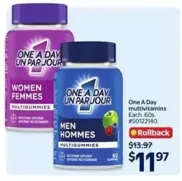 Walmart One A Day Multivitamins offer