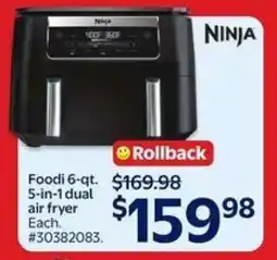 Walmart Ninja Foodi 6-qt. 5-in-1 Dual Air Fryer offer
