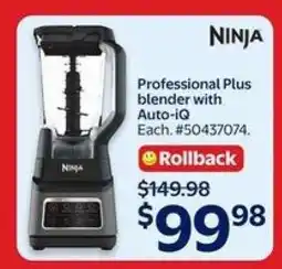 Walmart Ninja Professional Plus Blender with Auto-iQ offer