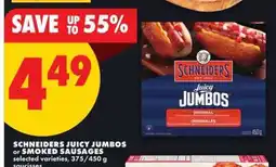 No Frills SCHNEIDERS JUICY JUMBOS OR SMOKED SAUSAGES offer