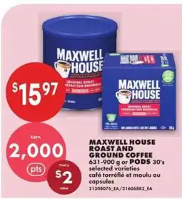 No Frills MAXWELL HOUSE Roast and Ground Coffee offer