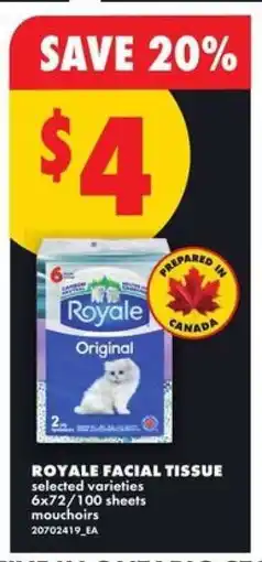 No Frills Royale Facial Tissue offer