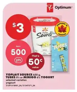 No Frills Yoplait Source, Tubes, or Minigo Yogurt offer