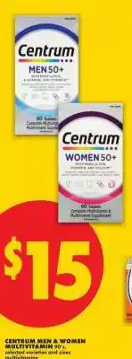 No Frills Centrum Men & Women Multivitamin 90's offer