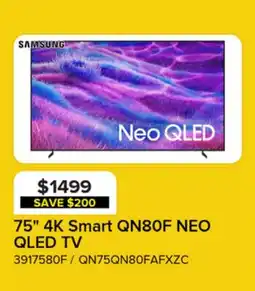 Leon's Samsung 75 4K Smart QN80F NEO QLED TV - QN75QN80FAFXZC offer