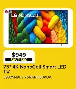 Leon's LG 75 4K NanoCell Smart LED TV - 75NANO80AUA offer
