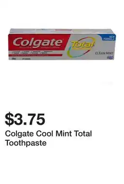 Dollarama Colgate Cool Mint Total Toothpaste offer