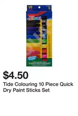 Dollarama Tide Colouring 10 Piece Quick Dry Paint Sticks Set offer