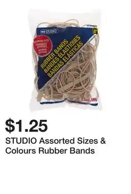 Dollarama STUDIO Assorted Sizes & Colours Rubber Bands offer