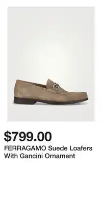 Holt Renfrew FERRAGAMO Suede Loafers With Gancini Ornament offer