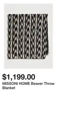 Holt Renfrew MISSONI HOME Beaver Throw Blanket offer