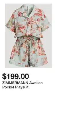 Holt Renfrew ZIMMERMANN Awaken Pocket Playsuit offer