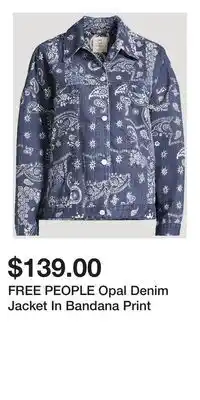 Holt Renfrew FREE PEOPLE Opal Denim Jacket In Bandana Print offer