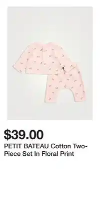 Holt Renfrew PETIT BATEAU Cotton Two-Piece Set In Floral Print offer
